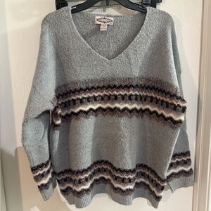 Oliver by Escio XL Gray Multicolor V-Neck Sweater